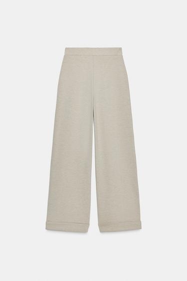 WIDE-LEG TWILL TROUSERS - Stone by Zara - Image 4