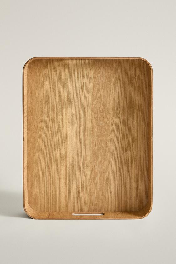 PLATEAU EN BOIS MOYEN - Beige clair de Zara - Image 0