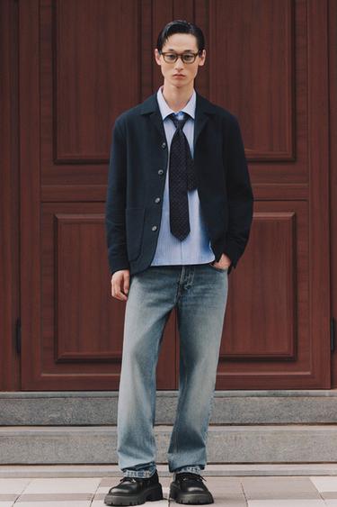 Zara 直筒牛仔褲 - 中藍色