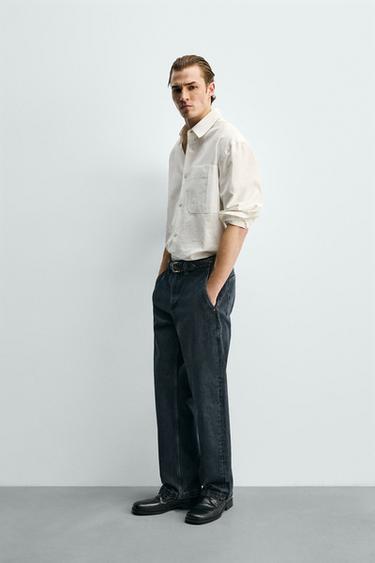 DENIM CHINO TROUSERS - Blue by Zara - Image 3