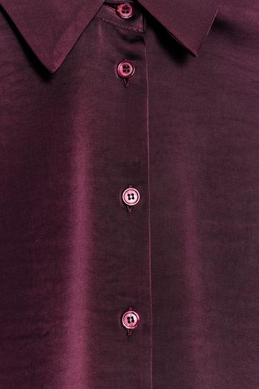 CHEMISE SATINÉE À MONTGOLFIÈRES - Bordeaux de Zara - Image 8