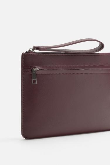 PLAIN CLUTCH BAG - Burgundy Red by Zara - Image 2