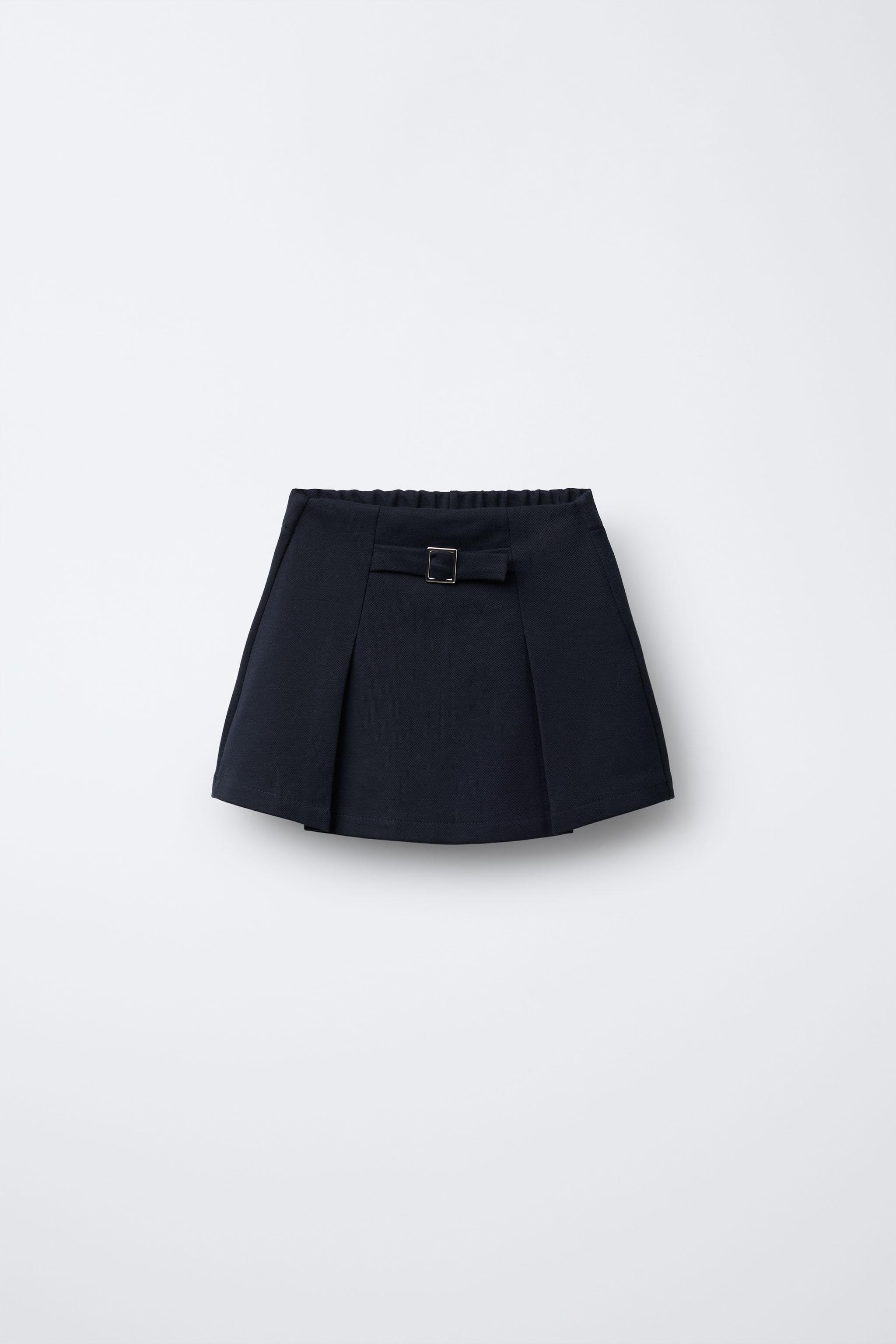 完売品 zara バックル スコート ミニスカート バックル付きバミューダスコート - ネイビーブルー | ZARA Japan