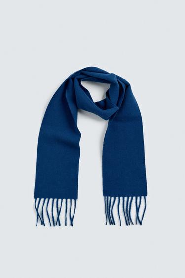 NARROW FRINGED SCARF - Bluish by Zara - Image 1