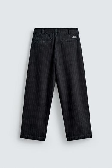 PANTALON BALLON À RAYURES - Bleu de Zara - Image 6