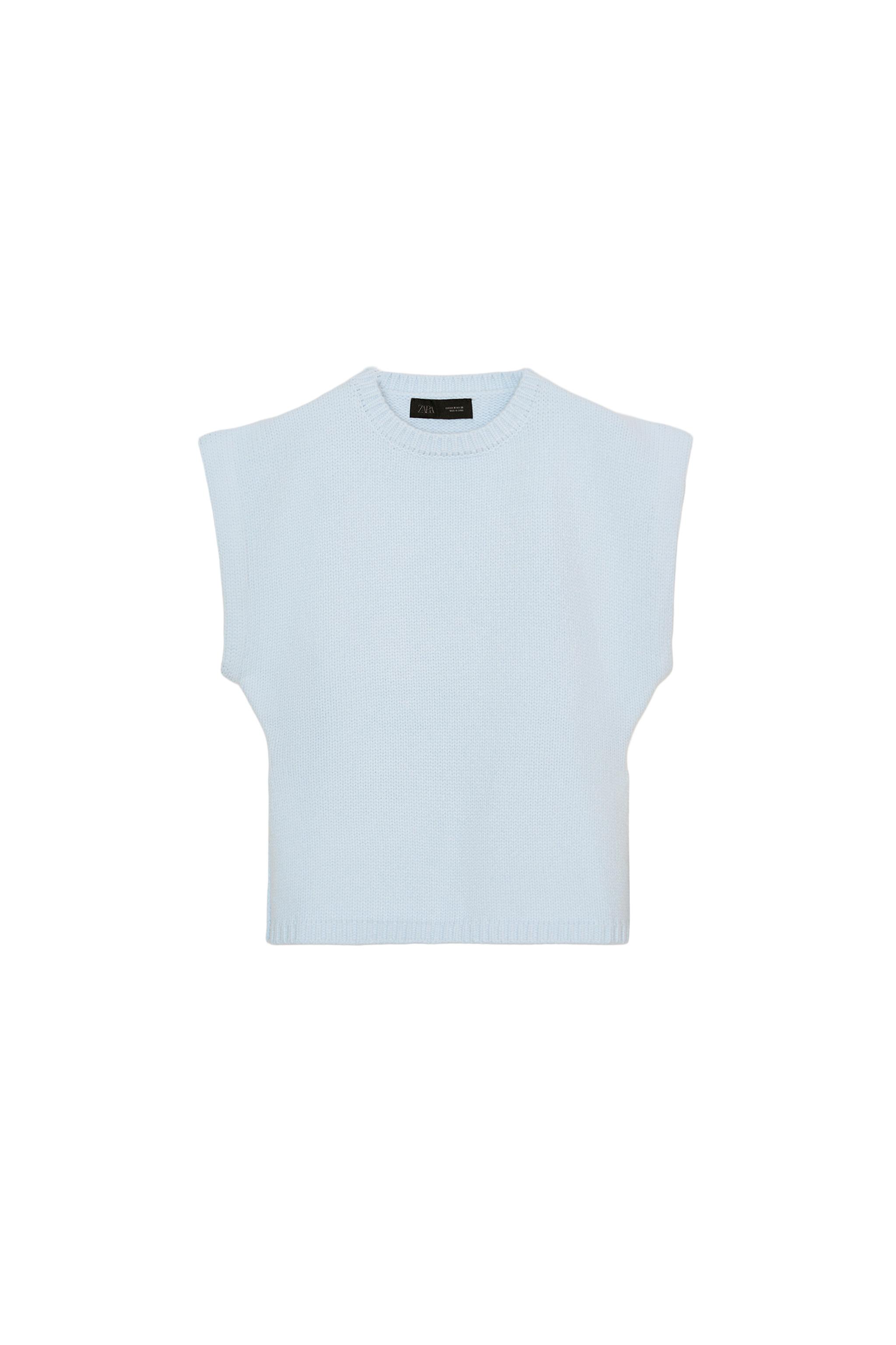 ニットベスト 肩強調 - ブルー | ZARA Japan / 日本