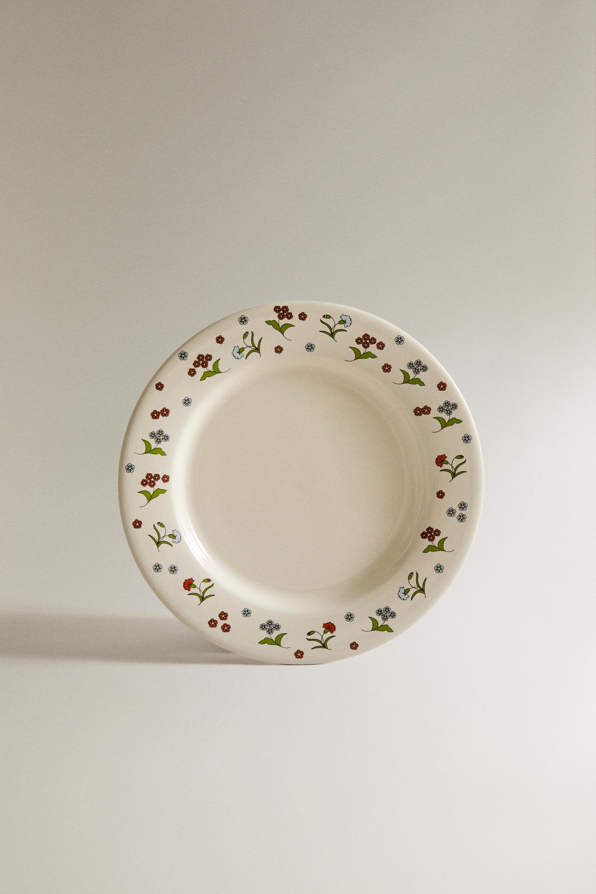 KIDS FLORAL STONEWARE PLATE