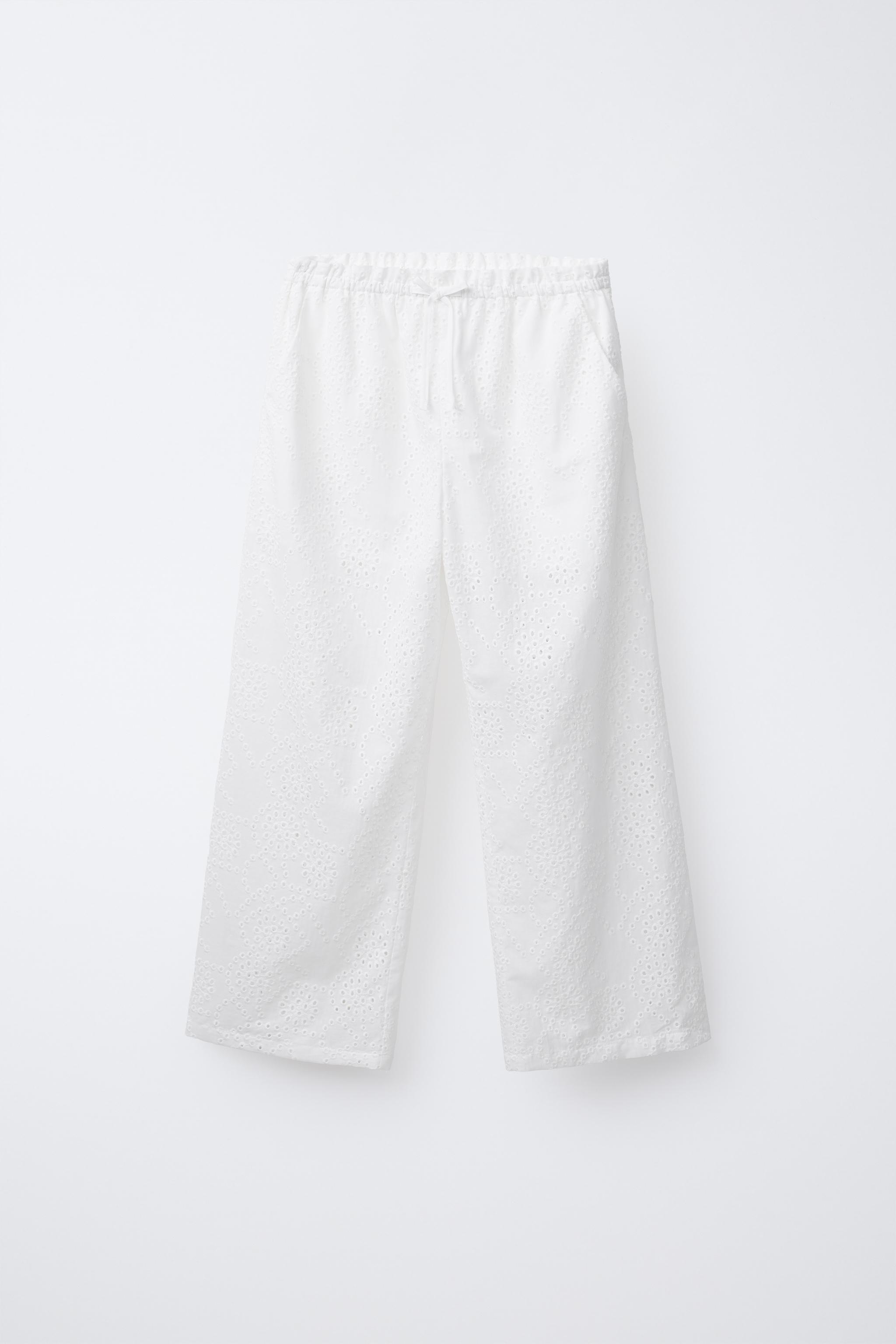 【関税&送料込】Off White Trousers SCHIFFLY STRAIGHT LEG PANTS - White | ZARA United States