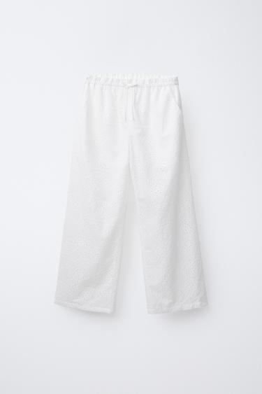 SCHIFFLY STRAIGHT FIT TROUSERS - White by Zara