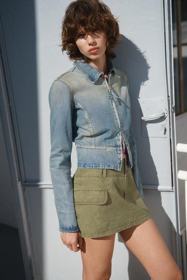 FALDA PANTALÓN BOLSILLOS - Khaki oscuro de Zara