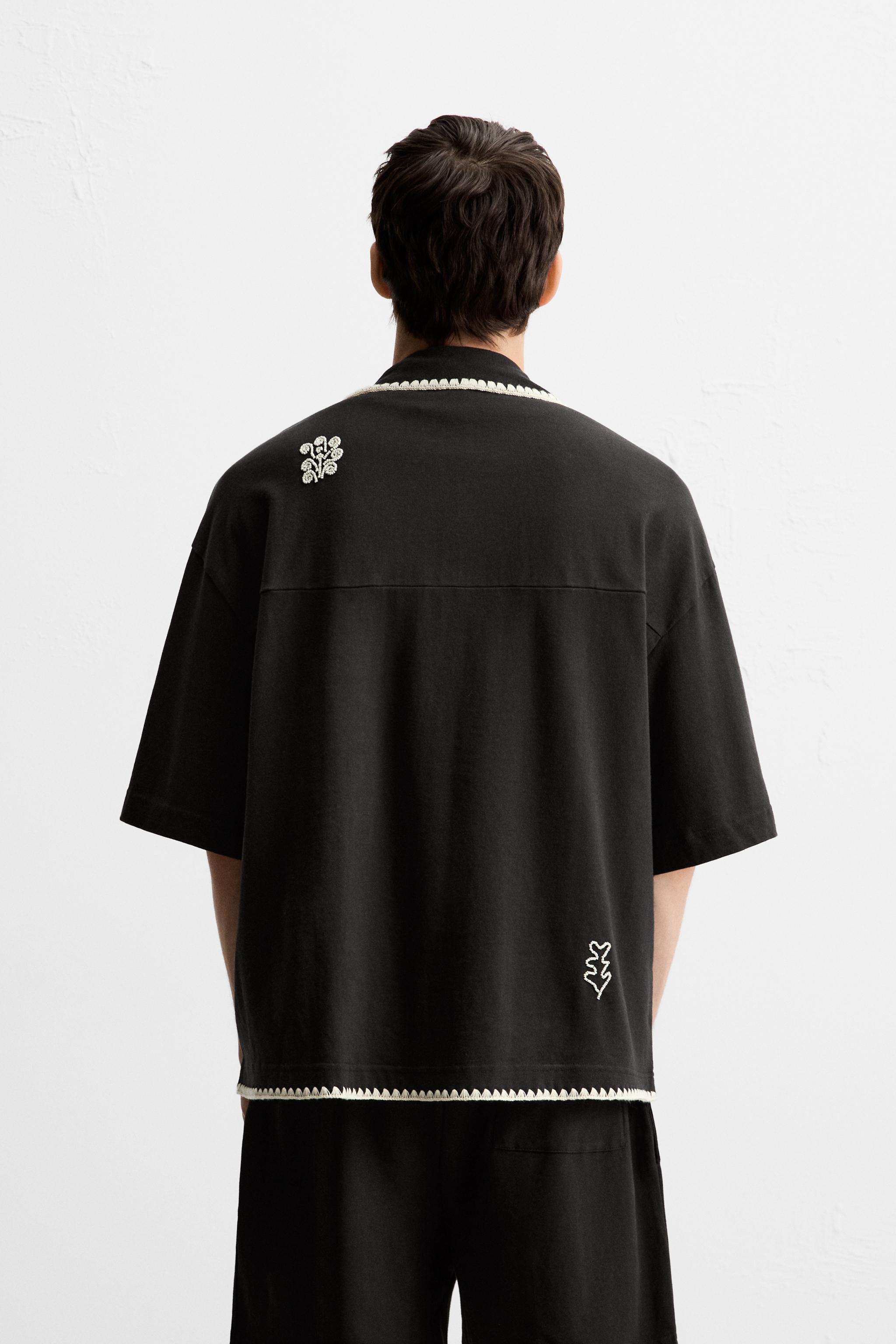 CHEMISE BRODERIES CONTRASTE