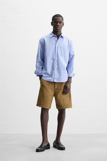 RELAXED FIT STRIPED SHIRT - Sky blue by Zara - Image 0