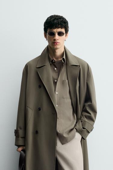 OVERSIZE FLOWING FIT TRENCH COAT - Taupe grey by Zara - Image 1