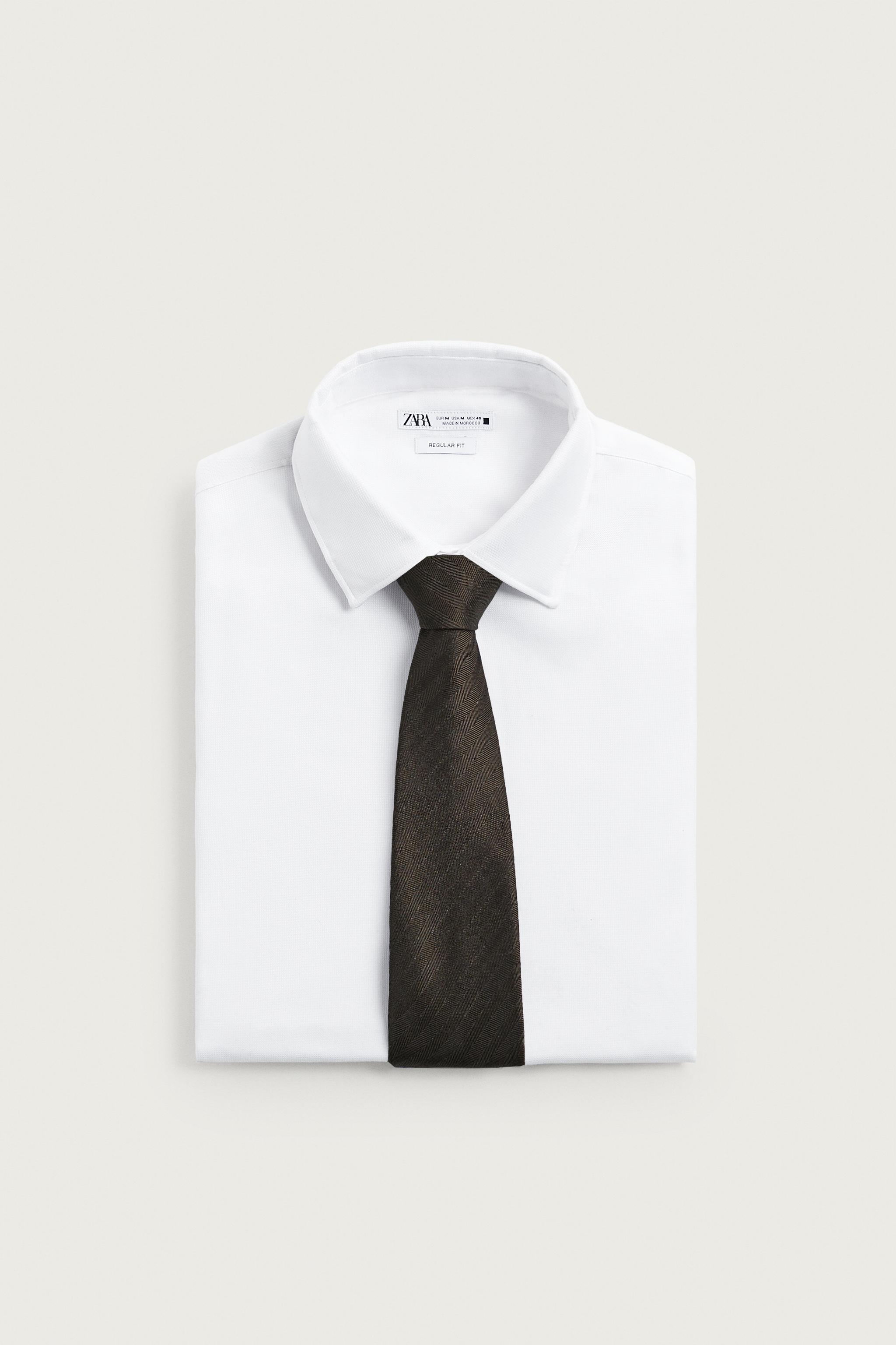 100% SILK HERRINGBONE TIE