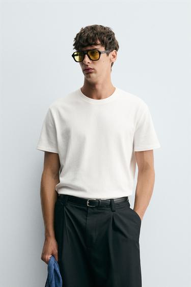 KOSZULKA CROPPED FIT - Biały Zara