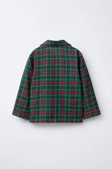 AGES 6-14 / CHECK FLANNEL PYJAMAS - Green by Zara - Image 2