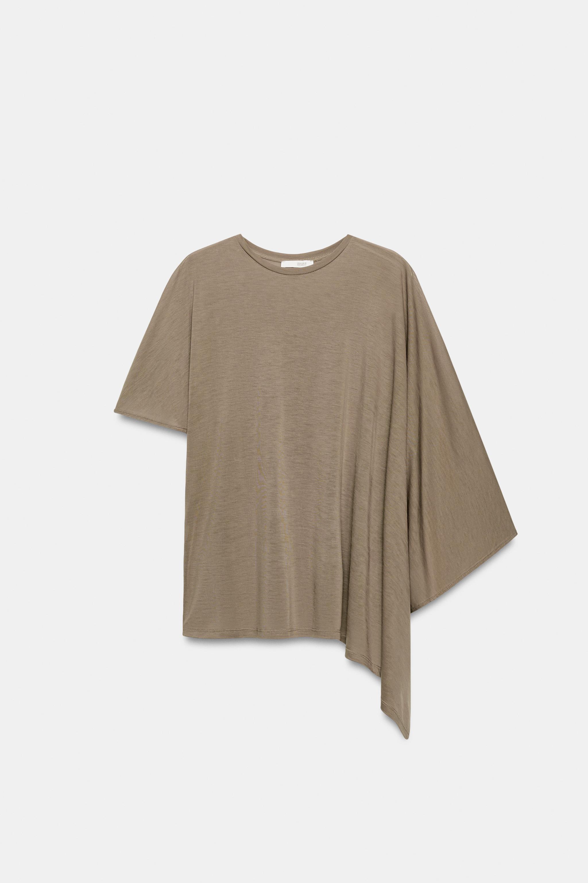 Женские топы Zara ASYMMETRIC CAPE TOP — фото 5