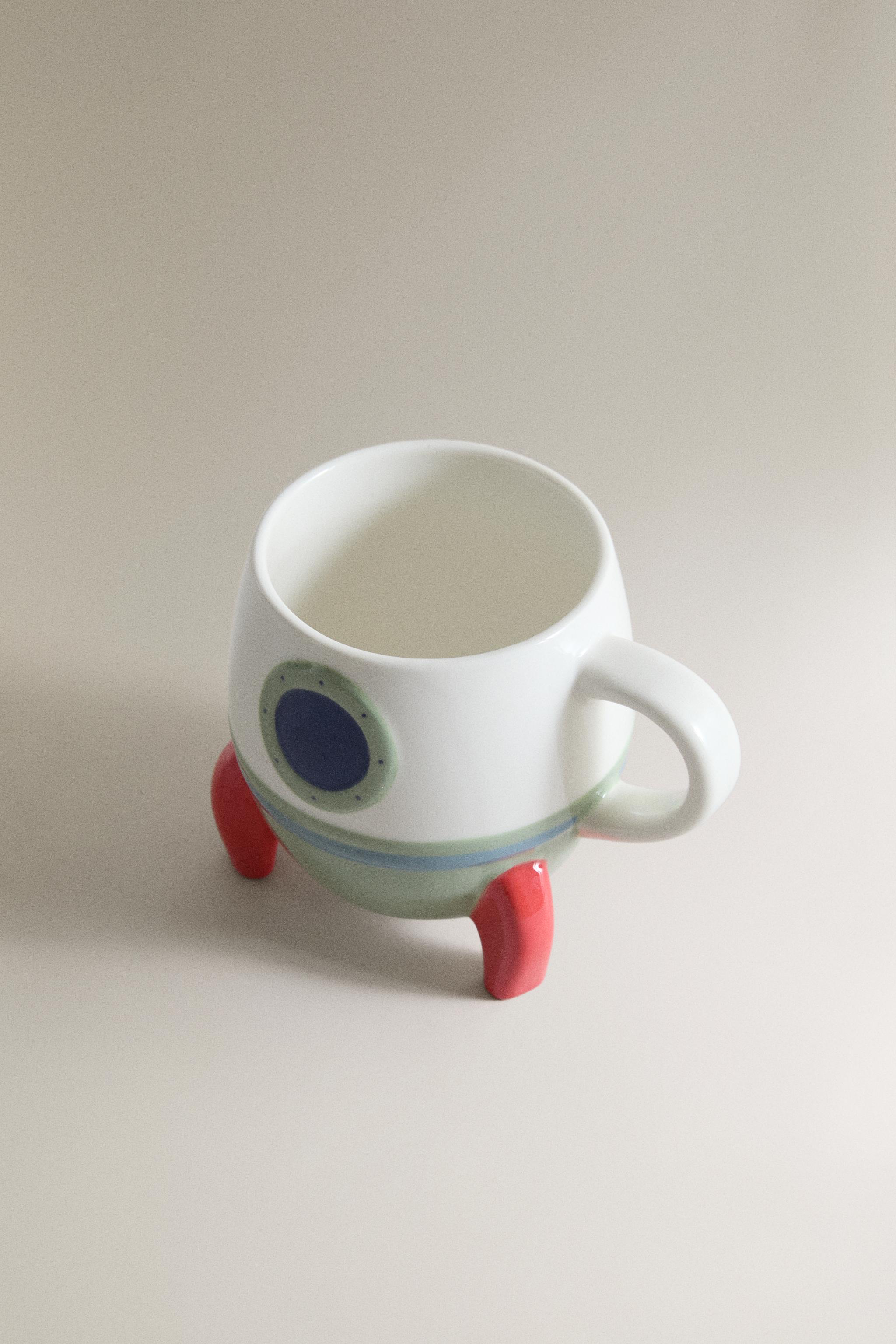 KIDS' SPACESHIP STONEWARE MUG — Multicolored