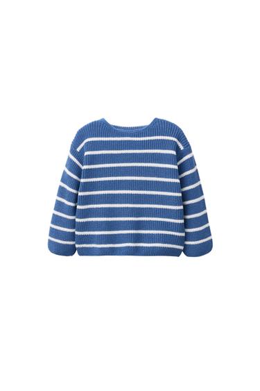 Zara STRIPED KNIT SWEATER - Bluish - Image 0