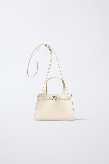 Zara METALLIC DETAIL CROSSBODY BAG - Off White