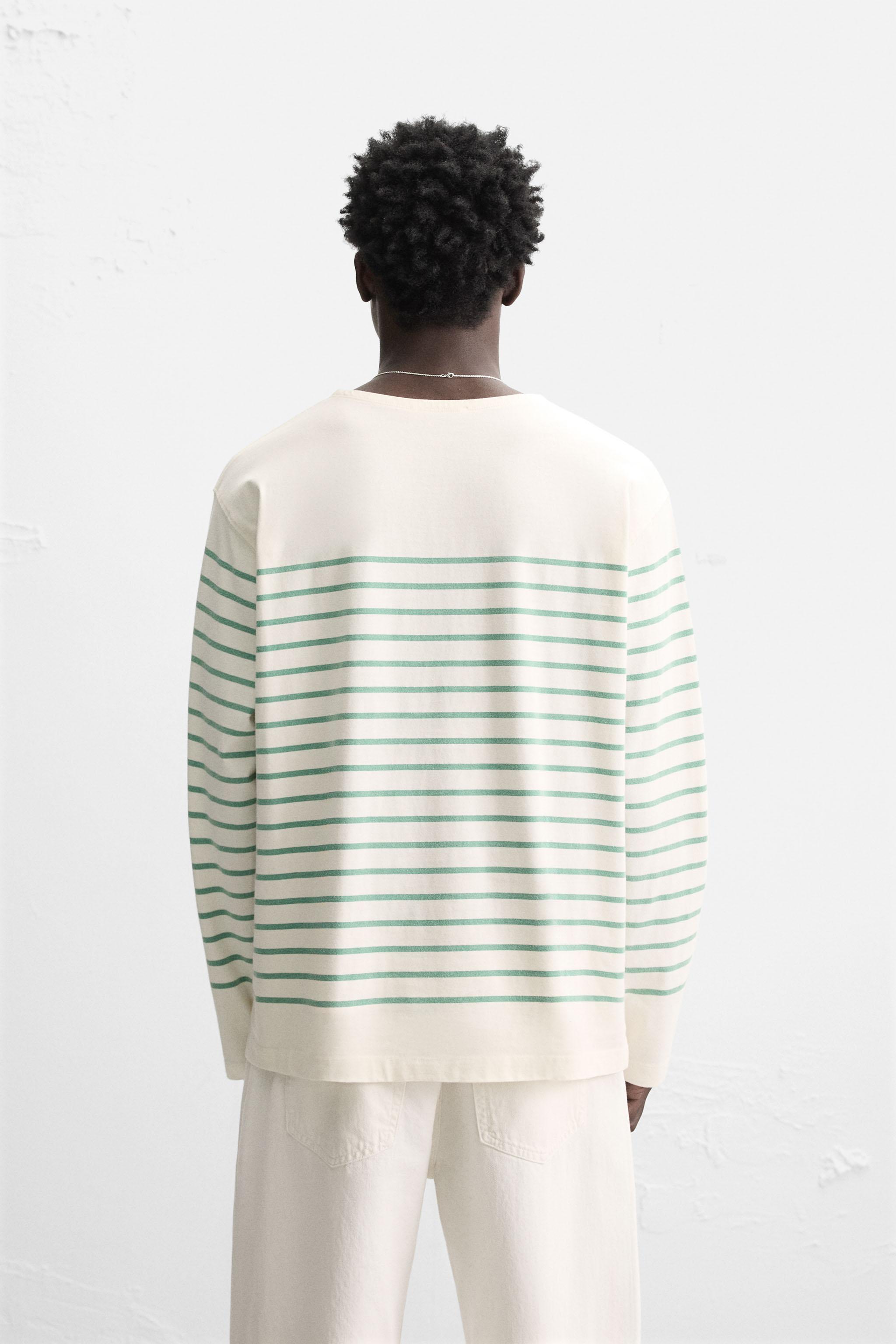 T-SHIRT EN JACQUARD À RAYURES