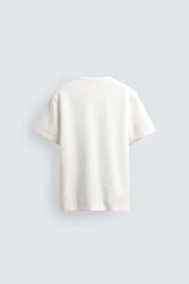 TEXTURED HENLEY T-SHIRT - White by Zara - Image 7