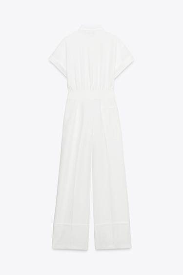 COMBINAISON LONGUE CRÊPE - Blanc cassé de Zara - Image 7