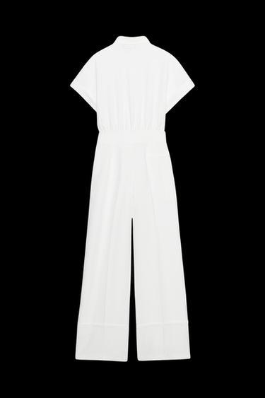 CREPE LONG JUMPSUIT - Oyster-white by Zara