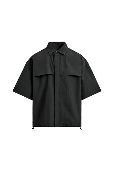 テクニカルリラックスフィットシャツブラックZaraのテクニカルリラックスフィットシャツ - ブラック 