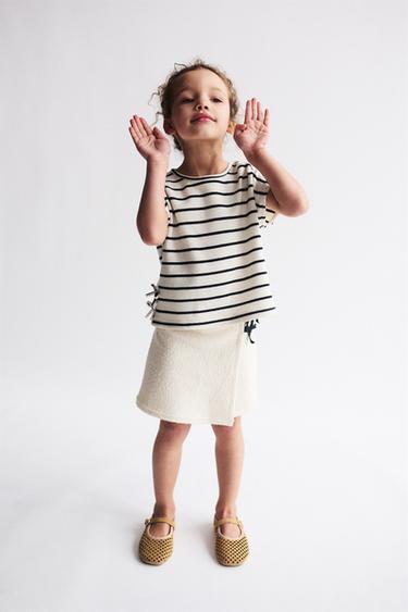 Zara TEXTURED SKORT - Ecru