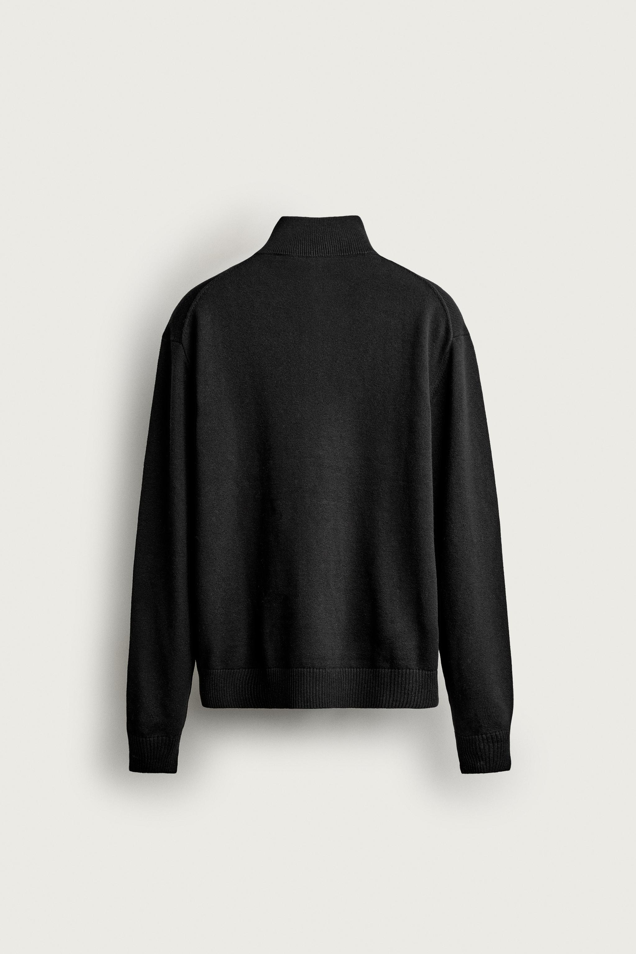 PULL COL ZIPPÉ COTON - LAINE