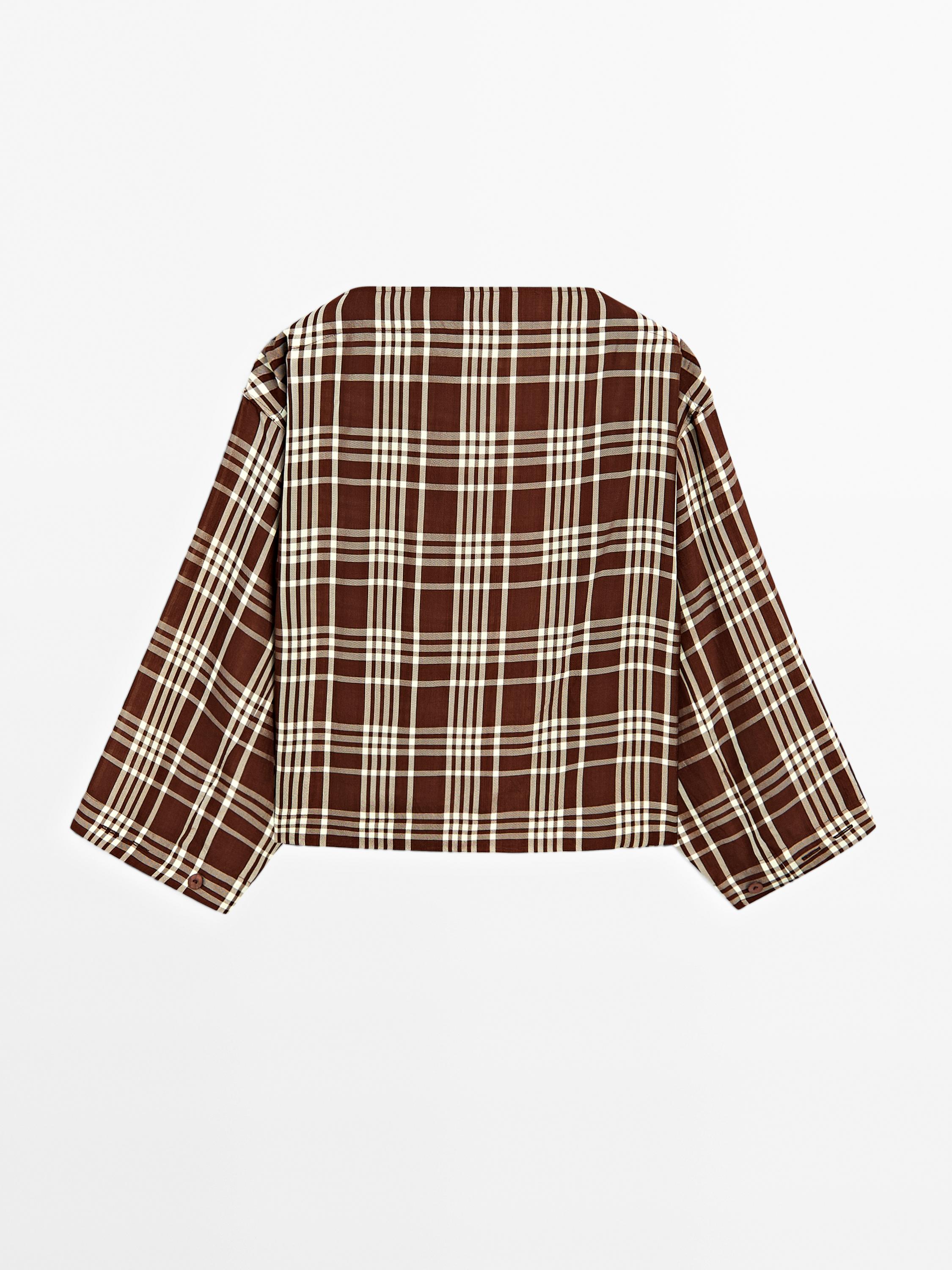 Flowing check shirt - white | ZARA United States