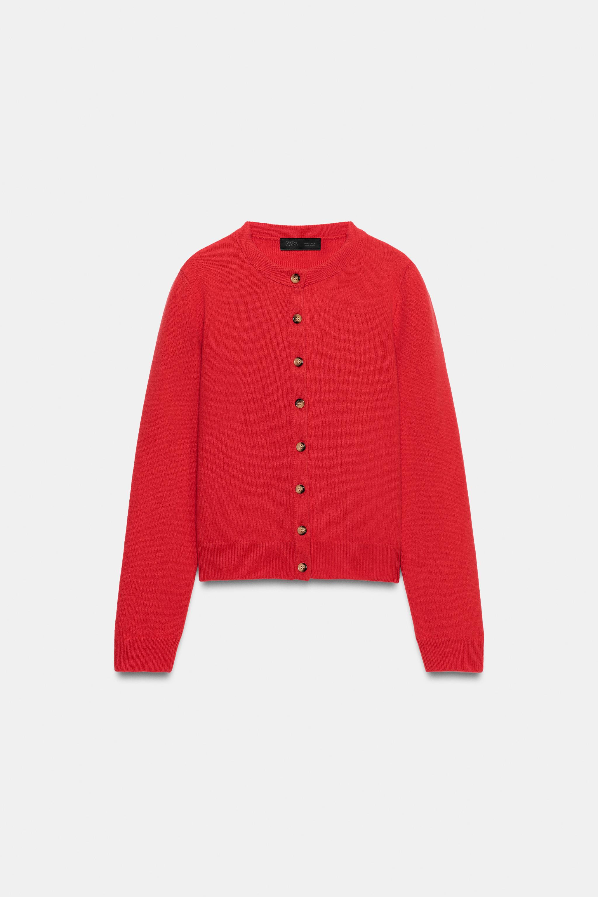 【京本大我 着用】Nep Wool Cardigan - Red CASHMERE AND WOOL BUTTON-UP JACKET - Red / Coral | ZARA United States