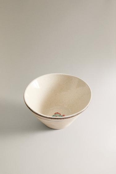 STONEWARE FISH BOWL - Blue/White by Zara - Image 1