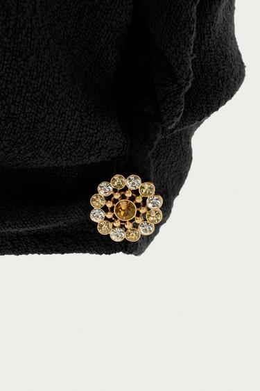 MARISA BERENSON X ZARA JEWEL BUTTON TURBAN HAT - Black by Zara - Image 2