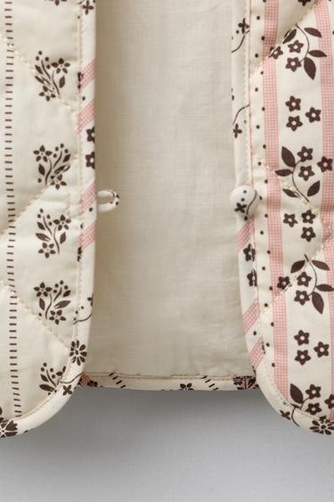 PRINTED PADDED JACKET - Light beige by Zara - Image 7