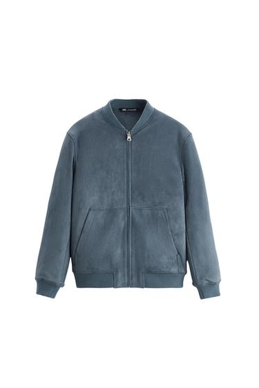 FAUX SUEDE BOMBER JACKET