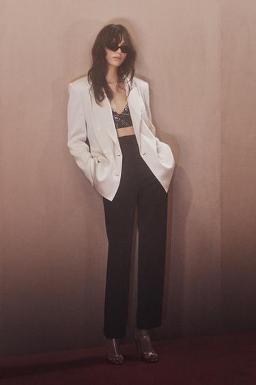 SEQUIN AND JEWEL TOP X KATE MOSS - Black by Zara