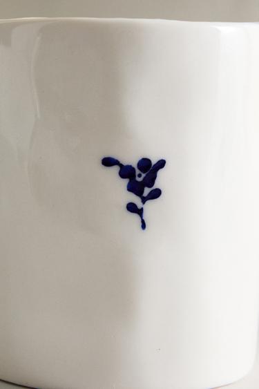 FLORAL PORCELAIN MILK JUG - White / Navy by Zara - Image 3