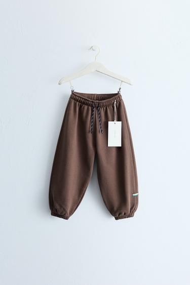 ZARA TIMELESS — БРЮКИ-ДЖОГГЕРЫ ИЗ МЯГКОГО ТРИКОТАЖА С НАШИВКОЙ — Коричневый от Zara