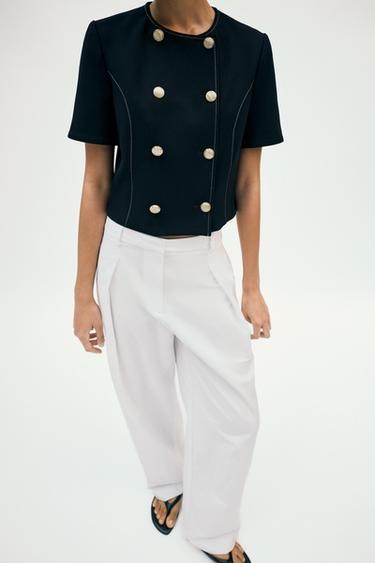 VESTE À MANCHES COURTES - Bleu marine de Zara - Image 2