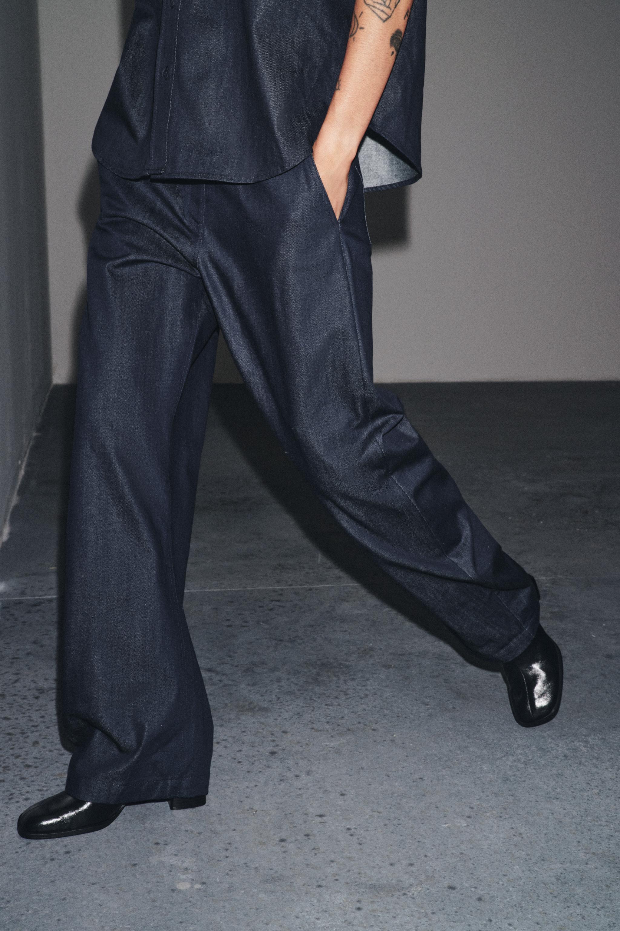 ZW COLLECTION DENIM JOGGER PANTS - Blue | ZARA United States