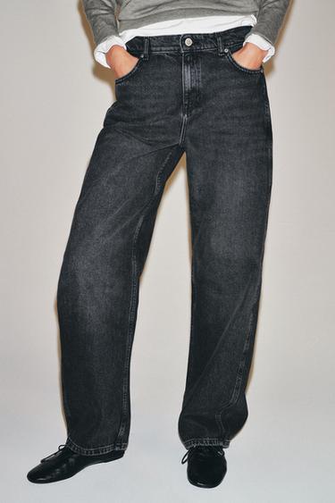 JEAN ZW COLLECTION CURVED DROIT TAILLE BASSE - Noir de Zara