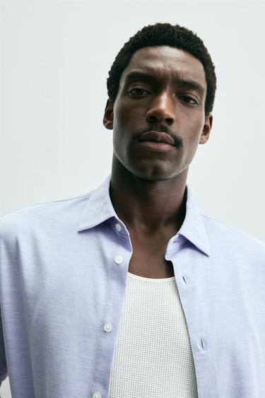 Zara SOFT REGULAR FIT SHIRT - Light blue
