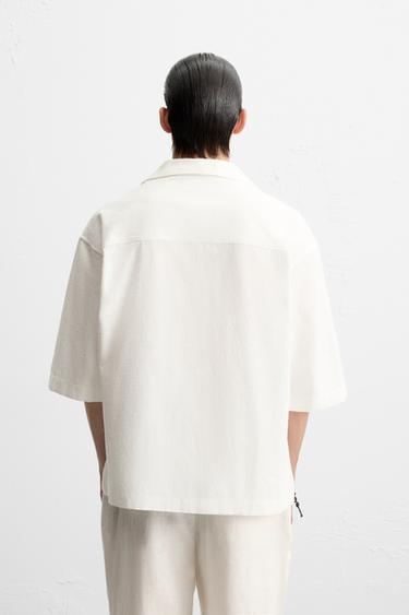 BOUCLÉ TEXTURED SHIRT - White by Zara - Image 2