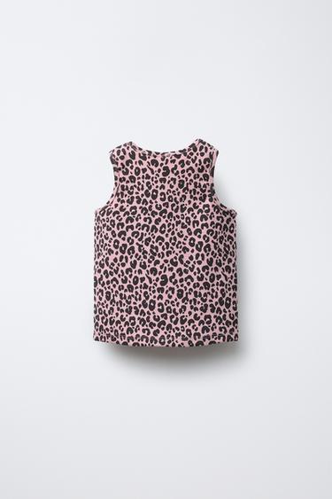 PRINTED RIBBED T-SHIRT - Chalk pink by Zara - Image 1
