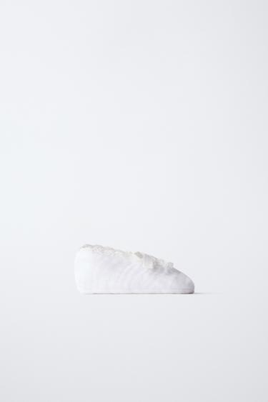 Zara FABRIC BOW BOOTIES - Off White