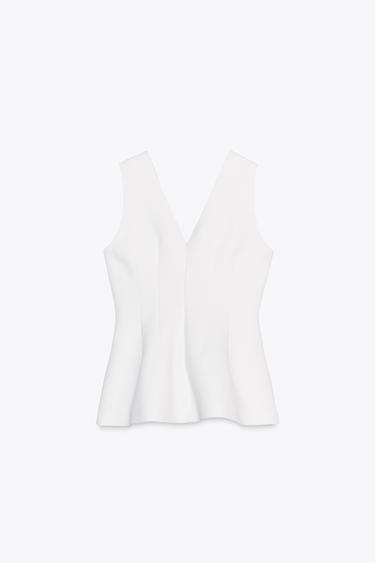 ZW COLLECTION PEPLUM TOP - Ecru by Zara - Image 5