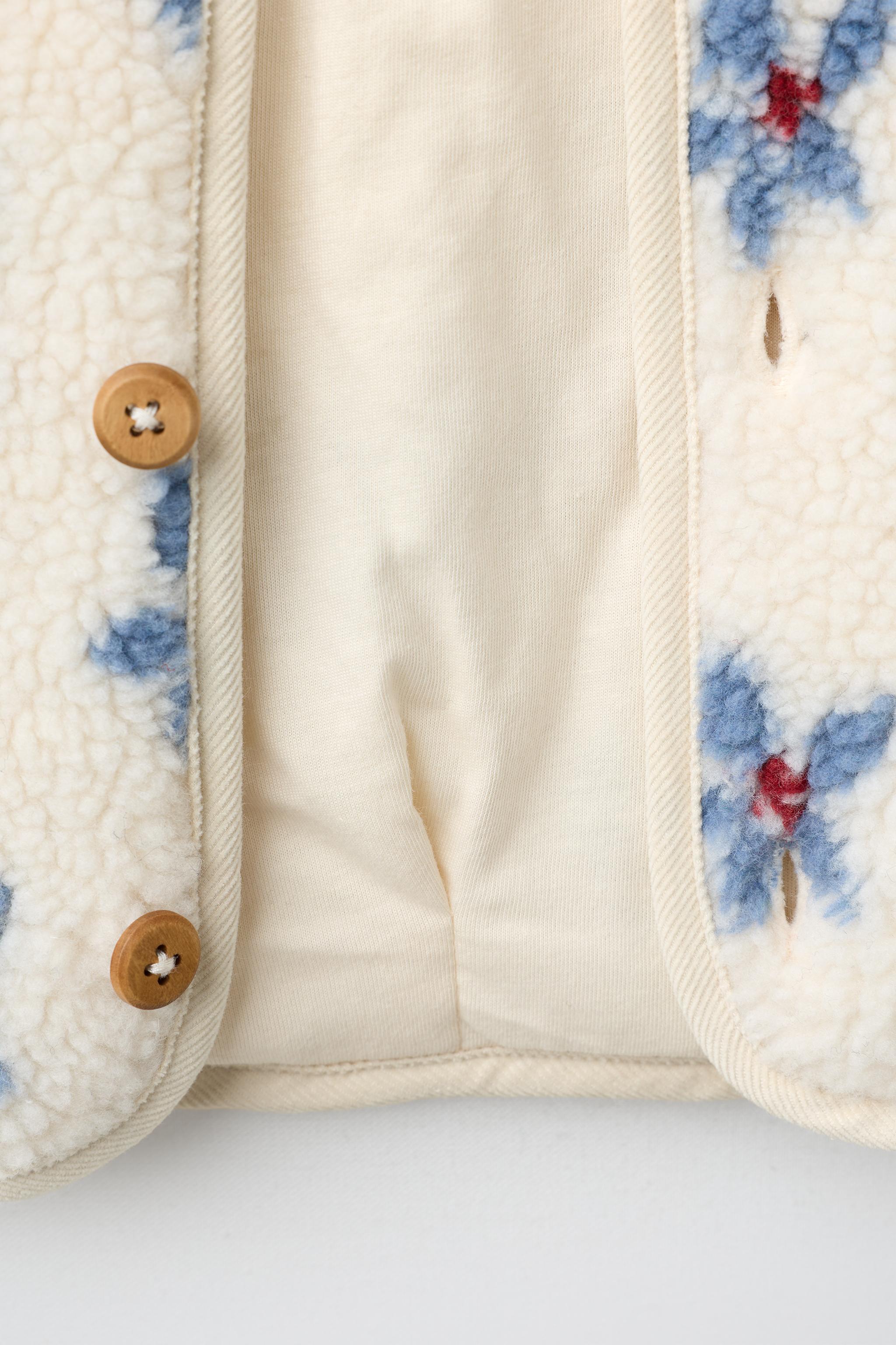 Детские куртки Zara FLORAL SHEARLING JACKET — фото 5