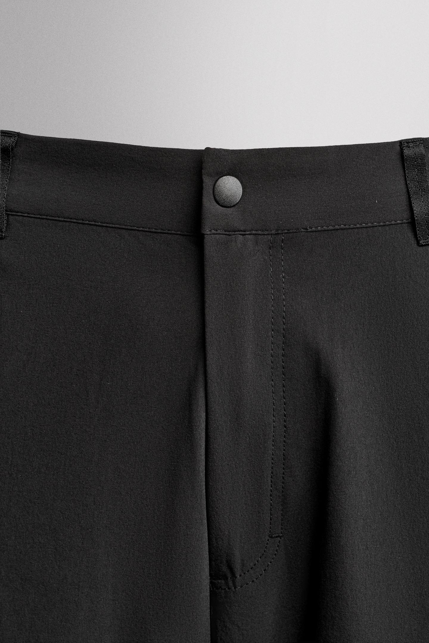 Мужские брюки Zara Technical Pocket, цвет: Чёрный — фото 8